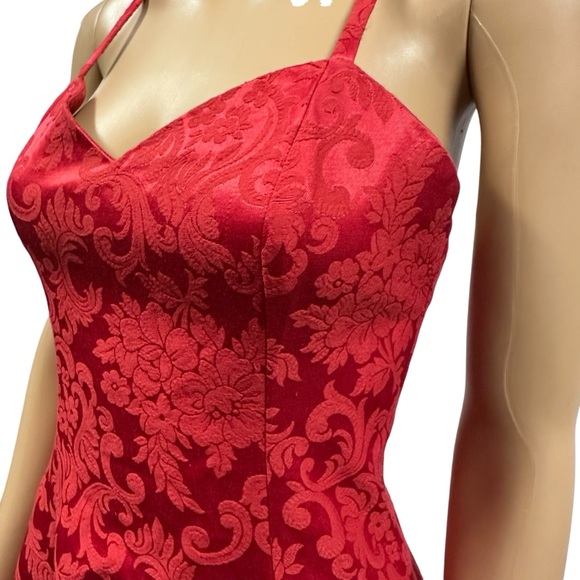 Gunne Sax Jessica Mcclintock Red Fit and Flare Semi Formal Party Dress Juniors 7 - Picture 3 of 12